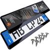 L & P Car Design Portatarga Auto - Supporto Targa - [semplice, durevole e sicuro] - 8 viti - 520x110 mm - Nero brillante - Porta Targa - adatto a qualsiasi auto - per targhe italiane omologate - Fissaggio per Targa