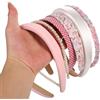 SZZHIYONG 7 Pezzi Cerchietto Capelli Donna, Cerchietti per Capelli Donna, Fasce per Capellio Accessori Annodato con Perle Larghe Antiscivolo, Cerchietto Boho per Donne Ragazze(Rose)
