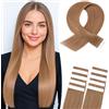 MY-LADY Extension Capelli Veri Biadesivo 10pezzi 45 cm 15g Marrone chiaro Extension Adesive Capelli Veri Invisibile Lunghi Lisci 100% Remy Human Hair Extension Naturali (18Inch, #06)