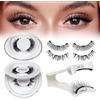 QUEWEL Ciglia Finte Magnetiche Naturali QUEWEL, Ciglia Finte Magnetiche riutilizzabili con applicatore, senza colla magnetica, facile da indossare e rimuovere (Set-A-2)