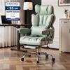 Efomao Sedia Ufficio Ergonomica con Poggiapiedi, Poltrona Gaming Alto Schienale Reclinabile e Imbottita, Braccioli, Ecopelle di Alta Qualità, Poltrona Executive Relax per Casa (verde)