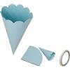 RUIYWEN 50 Coni Portaconfetti Coni Portariso Matrimonio Scatoline Bomboniere per Caramella Confetti Riso per Nozze Comunione Battesimo Compleanno (15x15cm, Blu)