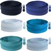 Aerzetix - Kit di Cerniera Lampo a Spirale 6x1 m N°5 tonalità Blu + 18 cursori N°5 Non bloccabile in Metallo - Cucito merceria Sartoria progetti creativi