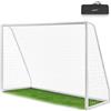 ArtSport Porta da Calcio 300 x 200 cm - Sistema a Scatto per Giardino in Bianco - Stabile Con Rete Inclusa e Borsa per il Trasporto