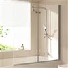 EMKE Vasca da bagno pieghevole per vasca da bagno, 120 x 140 cm, 2 pezzi, divisorio per doccia per vasca da bagno, 6 mm, vetro di sicurezza