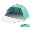 WOVOKA Tenda da Spiaggia, Tenda da Spiaggia Portatile per 1-3/3-4/5-6 Persone Tenda Mare Spiaggia Anti-UV 50+ con Portico Esteso con Cerniera per Picnic, Spiaggia, Giardino, Pesca (M-3-4 Persona-Verde)