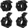 Chanumetal 4 Moschettoni per Bilancieri 25mm, 4 pz Chiusure Rapide per Manubri, Chiusure per Manubri a Lunghezza Lunga Nere, Blocchi per Manubri con Diametro 25/28/30mm, Blocchi Rapidi per Dumbbell