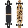 FunTomia Longboard con 3 Livelli di Flessibilità, Cruiser Drop Through, Skateboard Completo con Cuscinetti a Sfera Mach1 ad Alta Velocità e Chiave a T