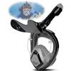 BOOSTEADY Maschera Subacquea adulti, Maschera Sub con Vista Panoramica 180°, Design Pieno Facciale Anti-Appannamento, Compatibile con Videocamere Sportive, XL
