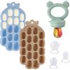YILANJIN Ciuccio per Alimenti Neonati S/M/L, Confezione da 3 pezzi, 2 Stampo per Ghiaccioli al Latte Materno, Stampi Contenitori Pappa per Freezer, Dentizione Sollievo Giocattoli per Bambini