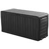 Deuba Baule da Giardino 270 l Portacuscini Polyrattan Organizer Balcone Coperchio Richiudibile