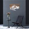 Wallity Elegante accessorio decorativo da parete in legno, 38 x 58 cm, 50% vero legno (3 cm) e metallo (1,5 mm), finitura unica noce e argento, perfetto per la decorazione della casa