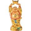 BRABUD Statua Feng Shui in resina dorata raffigurante Buddha che ride con lingotto, ricchezza, fortuna, decorazione per casa e ufficio, regalo da collezione, 11,9 cm, TQZDBS014