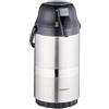 Relaxdays Caraffa Termica 2,2 l con Rubinetto, Dispenser caffè e Bevande Calde, Acciaio Inox e Plastica, Argentato Nero, 38 x 18 x 21 cm