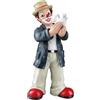 GILDE Gildeclown - Statuetta decorativa a forma di clown con piccione bianca - Speranza Hope - resina multicolore - altezza 13 cm