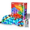 BRILONER - Striscia LED 5m con telecomando, dimmerabile, cambio colore dinamico RGB IC, CCT, strisce LED, striscia RGB, striscia cucina, striscia soffitto, 1200 Lumen, 5000x10x3 mm, bianco