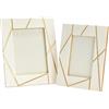 Main + Mesa - Set di 2 cornici con motivo unico, linee dorate, 12,7 x 17,8 cm e 10,2 x 15,2 cm