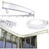 Super More Bastone per tende pieghevole da 4,8 m, montaggio a soffitto, dritto, curvo e dritto, montaggio sul lato del soffitto, per installazione di finestre, tenda divisoria per stanza, 5 m