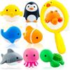 Guopai Giochi Bagnetto Neonato, 9 Pezzi Giocattoli da Bagno Galleggianti a Forma di Animali Marini, Giochi d'Acqua per Bambini, Squirt Toys per Vasca e Piscina, Regalo per Ragazzi e Ragazze