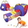 Zosenyer Tenda per Bambini, 4 in 1 Tunnel Tenda Pop-up Giochi da Esterno Interni per Bambini Set Pieghevole Portatile, Ragazzo Ragazza Idea Regalo per Compleanno (Rosso)