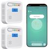QXMH Rilevatore di Monossido di Carbonio Smart, Allarmi per Monossido di Carbonio con WiFi per la Casa, Monitor Remoto APP per Rilevatore di Allarme CO con Batteria di 10 Anni, Compatibile Alexa. 2PCS