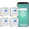 QXMH Rilevatore di Monossido di Carbonio Smart, Allarmi per Monossido di Carbonio con WiFi per la Casa, Monitor Remoto APP per Rilevatore di Allarme CO con Batteria di 10 Anni, Compatibile Alexa. 4PCS