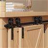 BONIKLUBA 198.2cm Mini Binario per Porta Scorrevole Kit Porta Scorrevole per Bypass Doppia Porte (senza ante dell'armadio)