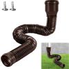 Hengrongshen 1 prolunga flessibile per tubo di scarico 80/100 mm, allungabile da 47 a 150 cm, grondaie (marrone)