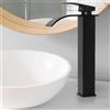 Eozakavod Rubinetto Bagno Lavabo Rubinetto Lavabo Cascata Miscelatore Lavabo Bagno Miscelatore Monocomando Bagno Altezza 300 mm Rubinetto da Bagno Cascata Rubinetto Miscelatore per Lavabo a Freddo e Caldo(Nero)