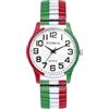 Lancardo Orologio da uomo donna elastico: orologio da polso estensibile analogico al quarzo in acciaio inossidabile con quadrante grandi numeri arabi, facile da leggere e bandiera tedesca, regalo di