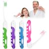 ValueBargain 4 spazzolini da viaggio pieghevoli, in polietilene e nylon, con setole morbide e cappuccio protettivo, ideali per viaggi, campeggio o in viaggio per adulti e bambini (rosa, blu, viola, verde)