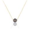 happymaker - Collana da donna in argento 925 placcato oro con ciondolo in pietra preziosa labradorite, pietra mensile, segno zodiacale Scorpione, pietra portafortuna da ottobre a novembre