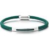COOLSTEELANDBEYOND Uomo Donna Sottile Verde Nautico Marino Yacht Corda Bracciale con Acciaio Charms, Chiusura Magnetica