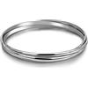 Dankadi Braccialetto sottile in argento 925, 3 mm di larghezza, piatto semi-rotondo, 60 mm 65 mm 68 mm di diametro, set di 1/2/3, placcato oro rosa, bracciale rigido liscio, stile classico semplice