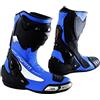 A-Pro Stivale Moto Scarpa Calzatura Pelle Race Racing Sport Pista Tecnico Blu 46