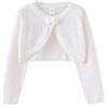 FEOYA Bolero Baby Girl Cardigan Maglia Gilet Manica Lunga Tuta Tinta unita Colore Maglione Vestito Canotta Abbigliamento Bambino Anti Vento Anti UV Outwear, Bianco 1, 104