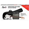 Fender Squier by Fender Stratocaster Beginner Guitar Pack, tastiera in alloro, nera, con gig bag, ampli, tracolla, cavo, plettri e lezioni online