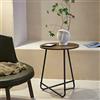 [en.casa] Tavolino da Divano - AxØ 55 x 45 cm - Tavolino Basso da caffè Consolle con Piano Rotondo in MDF - Effetto Legno Scuro