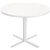 VASAGLE Tavolo da Pranzo Rotondo, Tavolino da Cucina per 4 Persone, Stile Rustico, Piano Resistente all'Acqua, diam. 80 cm, Altezza 74,8 cm, Sala da Pranzo, Soggiorno, Bianco Neve KDT082W01