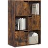 WOLTU Libreria Armadio a 6 Cubi con Ante Mensola di Legno Portadocumenti Scaffale per Casa e Ufficio Porta Libri CD Marrone rustico, SK001vbn