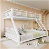 MOBETTRES Letto a castello, 90 x 200 cm, 140 x 200 cm, ringhiera, gradino, certificato en747, senza materasso, metallo (bianco)