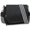 GLITZALL - Borsa a tracolla da donna, piccola, in pelle sintetica, borsa a spalla, con patta e tasche multiple, Grigio chiaro, Small