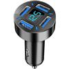 Generico Adattatore per Caricabatteria da Auto USB, Caricabatteria per Accendisigari da Auto USB 3.0 A 4 Porte con Display LED, Adattatore di Ricarica per Auto A Ricarica Rapida da 66 W per Smartphone Tablet