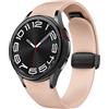 SOLOLUP Cinturino in pelle magnetica per Samsung Galaxy Watch 7/6/5/4/FE 40mm 44mm/6 Classic 43 47mm/5 Pro 45mm/4 Classic 42 46mm，20mm D-Buckle Hybrid Eco-Leather Cinturino sportivo in morbido silicone