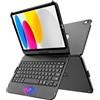 TQQ Custodia per tastiera per iPad A16 11 generazione 2025/10 generazione 2022 (11/10,9 pollici) con trackpad di precisione, tastiera simile a notebook con retroilluminazione a 7 colori, rotazione a