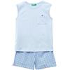 United Colors of Benetton Pig(Canotta+Short) 30960P06P Pigiamino per Bambino e Neonato, Blu, XS