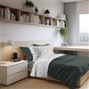PENSIERI DELICATI Completo Letto Singolo in Percalle 100% Cotone, Completo 160x300 Comprensivo di Lenzuolo Sotto, Lenzuolo Sopra e 1 Federa a due Volant, Made in Italy, Fantasia Dandy Verde