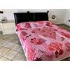 Seamar Copritutto Copriletto Kapuka Sharm Stampato 100% Cotone Copri Divano con Frange 210x240cm Telo Mare (Fucsia)