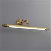 UIOPPOI Luci da bagno sopra specchio in ottone, lampada LED per quadri Lampada frontale a specchio vintage con testa della lampada girevole, 3 temperature di colore, luci per armadietto a specchio retrò IP44