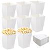 CLZEPHYR 50 Pezzi Scatola di Popcorn Bianca, Popcorn Scatole di Carta Mini Contenitori Carta per Popcorn Sacchetti Pop Corn per Posizionare Popcorn e Snack in Cinema Feste Picnic Feste Cinematografiche